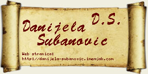 Danijela Subanović vizit kartica